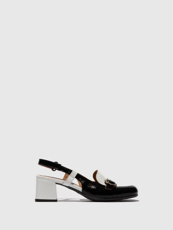 Sling-Back Sandals PEMY456FLY OFFWHITE/BLACK sold by Fly London