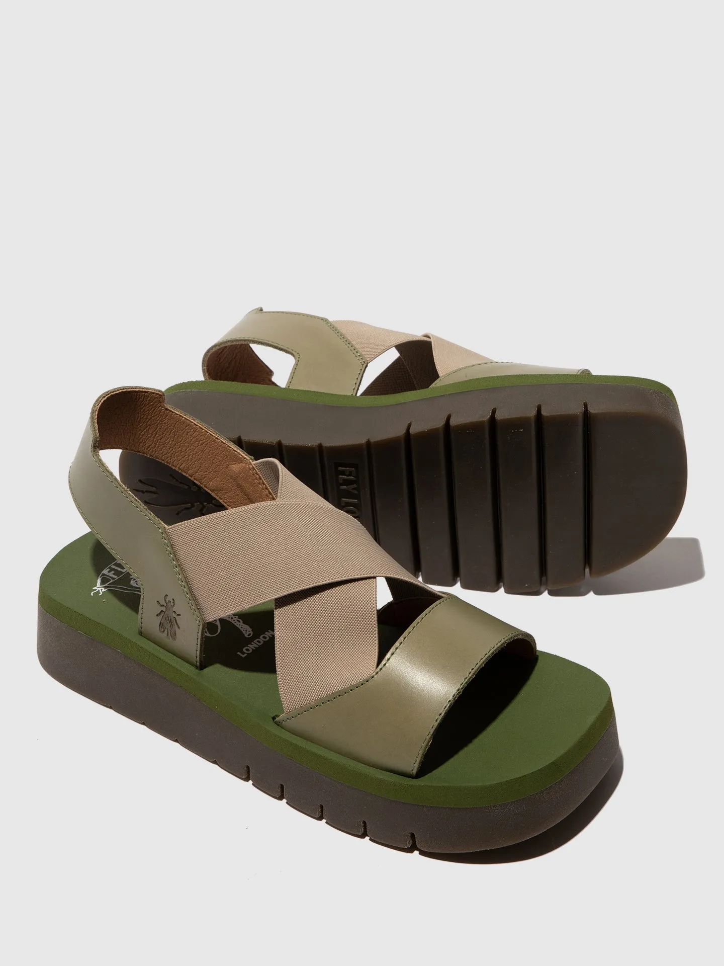 Elasticated Sandals SERK418FLY SMOG/TAUPE/ARMY GREEN sold by Fly London product image thumbnail 4