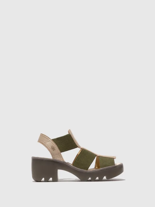 Elasticated Sandals TEEV615FLY TAUPE/KHAKI sold by Fly London