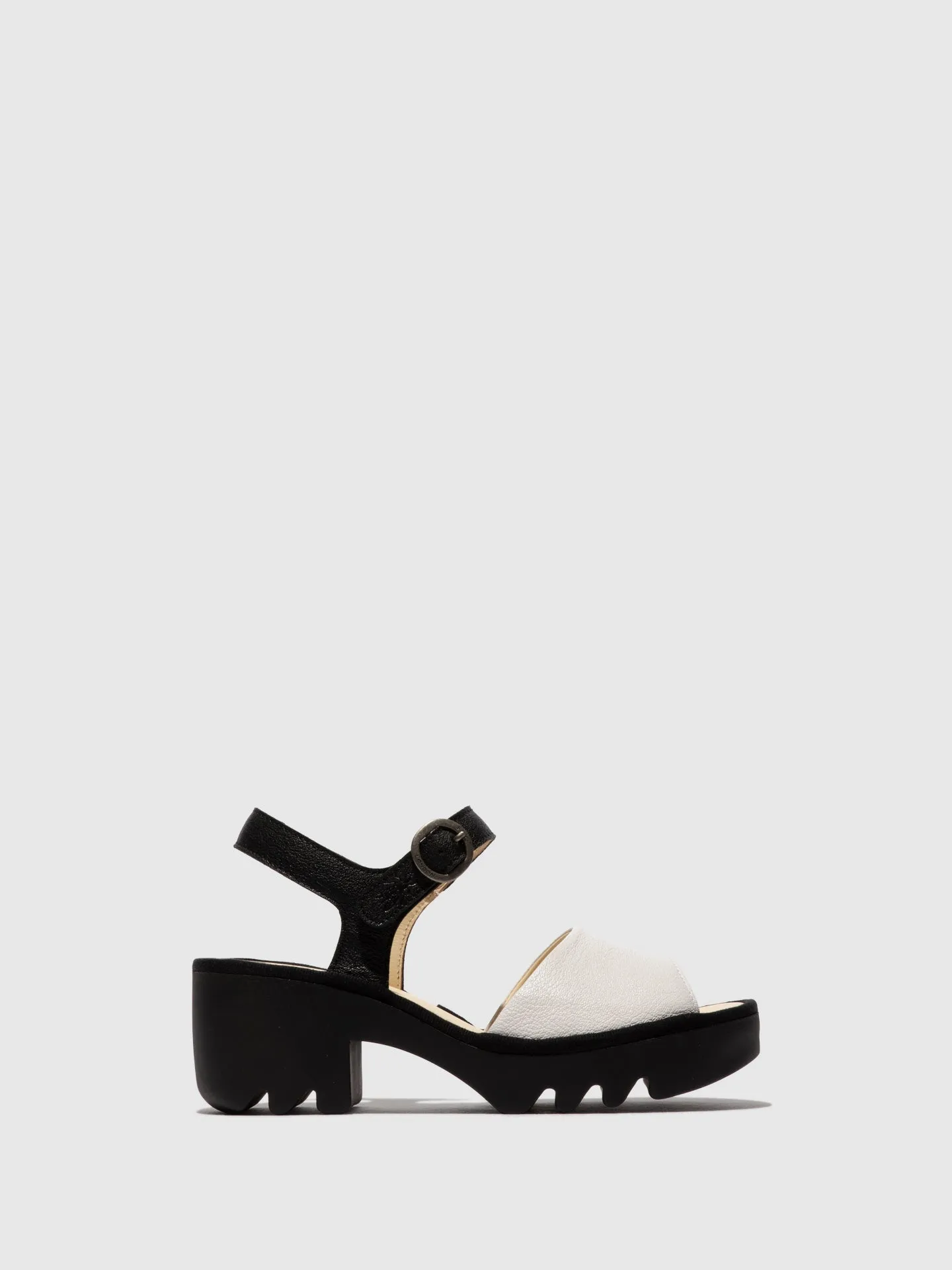 Sling-Back Sandals TULL503FLY WHITE/BLACK sold by Fly London