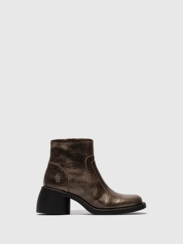 Zip Up Ankle Boots HEWI304FLY DK GOLD sold by Fly London