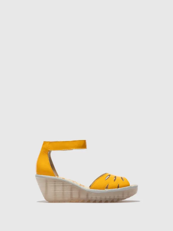 Ankle Strap Sandals YELU545FLY YELLOW made by Fly London