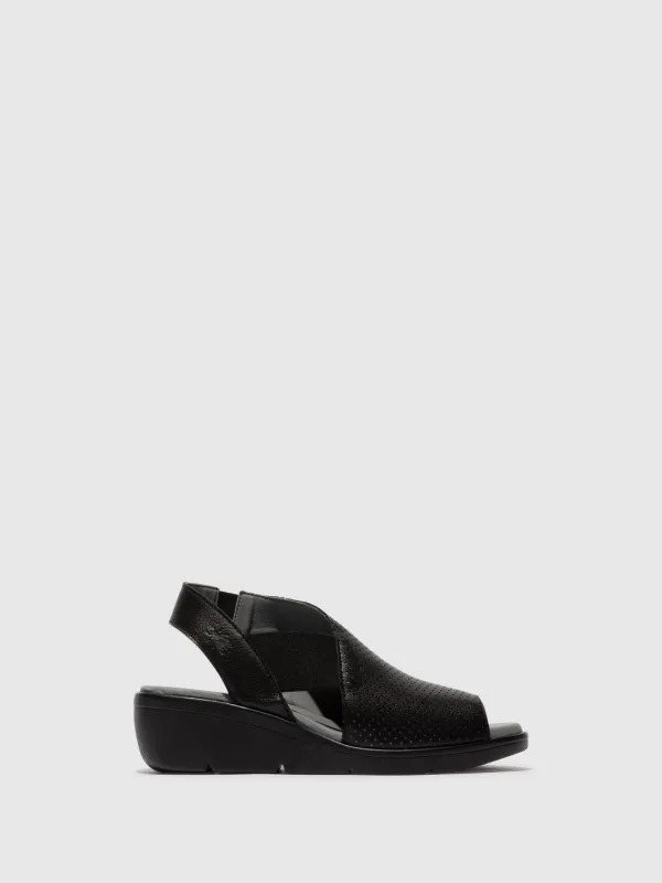 Sling-Back Sandals NISI066FLY BLACK (PERF) sold by Fly London