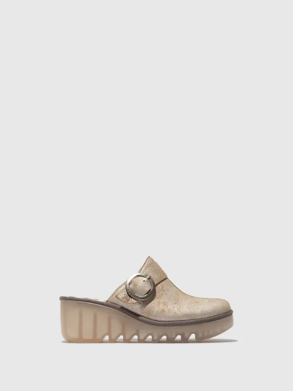 Round Toe Clogs BLOK586FLY PEARL sold by Fly London