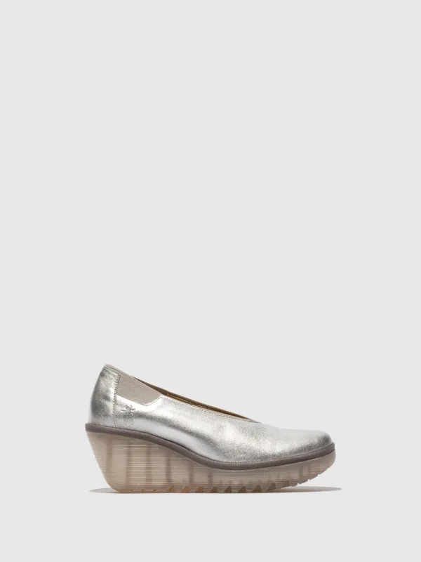 Slip-on Shoes YOZA438FLY LAMINATO SILVER sold by Fly London