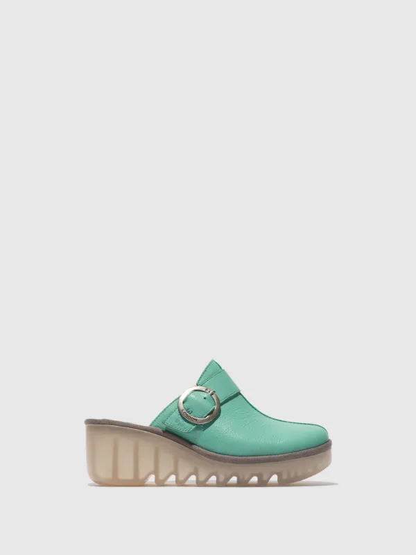 Round Toe Clogs BLOK586FLY SPEARMINT sold by Fly London