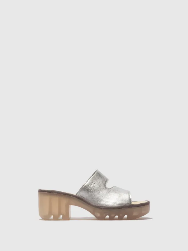 Slip-on Mules TECH493FLY LAMINATO SILVER sold by Fly London