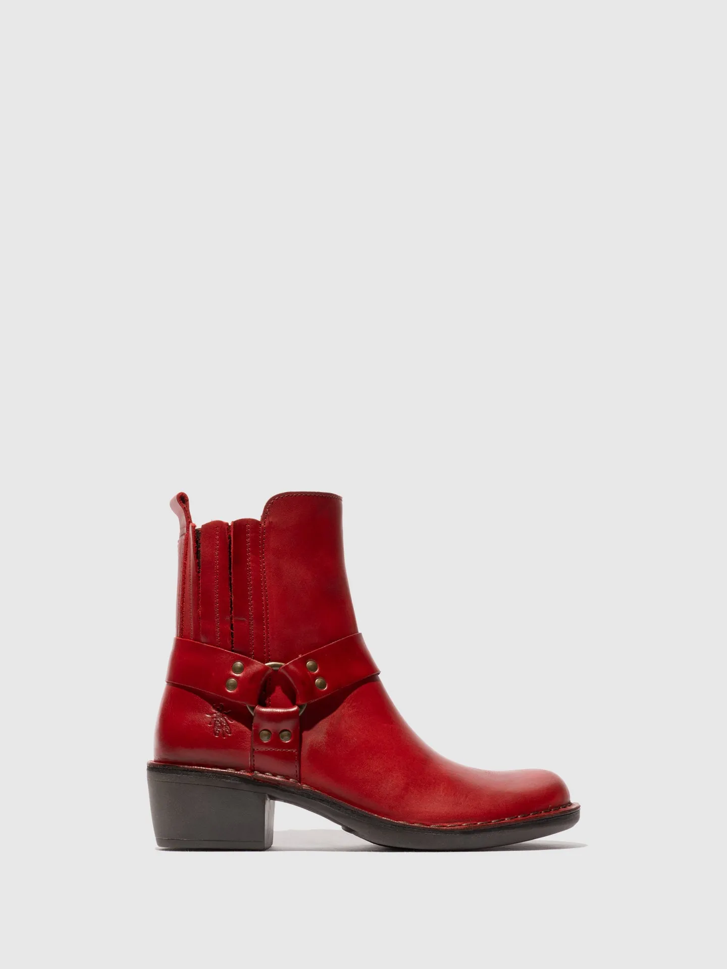 Zip Up Ankle Boots MEBI123FLY RED sold by Fly London