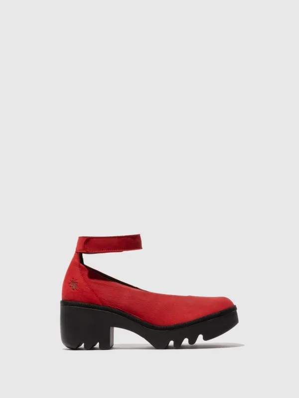 Closed Shoes TIRY497FLY LIPSTICK RED made by Fly London