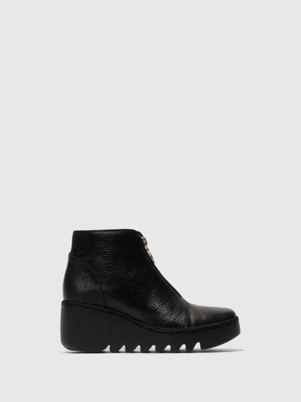 Zip Up Ankle Boots BAAZ537FLY DUBLIN BLACK made by Fly London