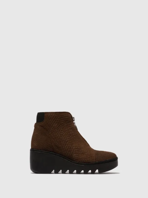 Zip Up Ankle Boots BAAZ537FLY BROWN sold by Fly London