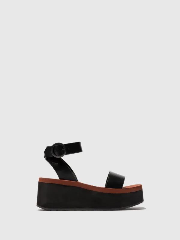 Platform Sandals CAMU034FLY BLACK made by Fly London