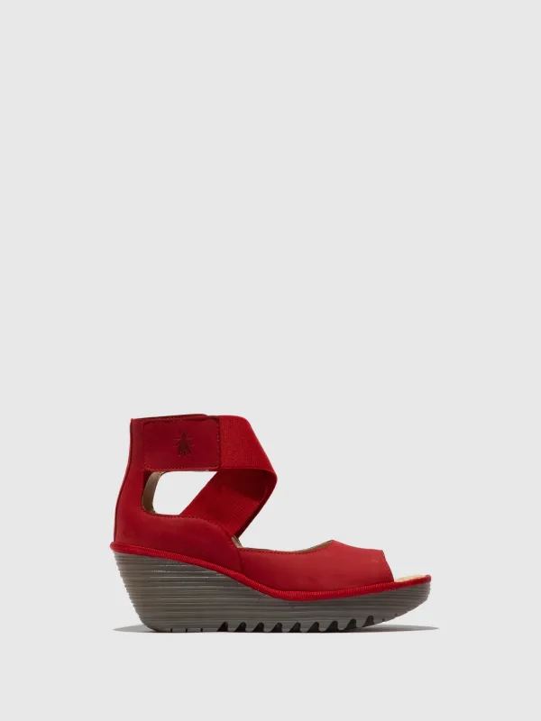Velcro Sandals YEFI473FLY LIPSTICK RED sold by Fly London