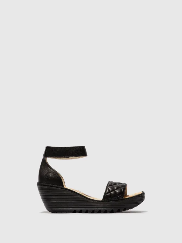Ankle Strap Sandals YARU471FLY BLACK/BLACK made by Fly London