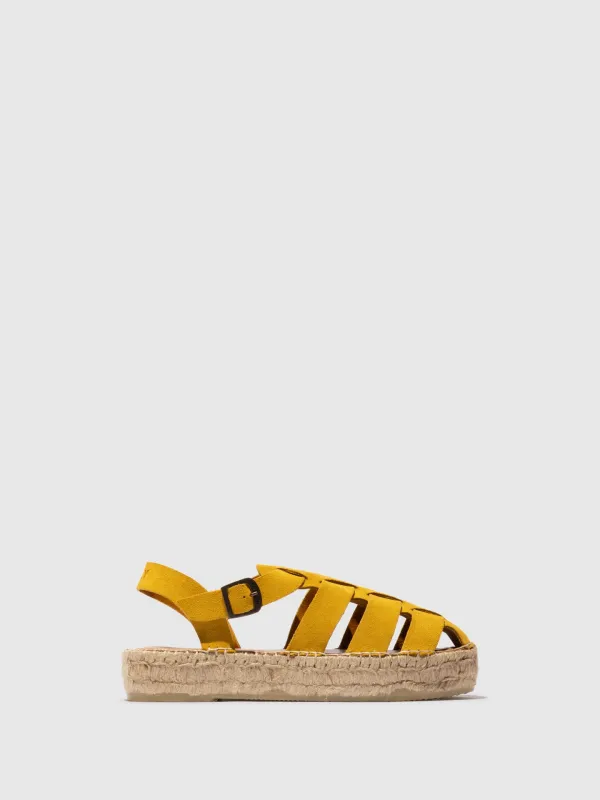 Sling-Back Espadrilles PAWI524FLY SUEDE YELLOW made by Fly London