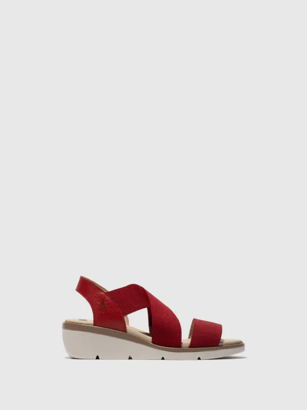 Elasticated Sandals NOLI056FLY LIPSTICK RED sold by Fly London