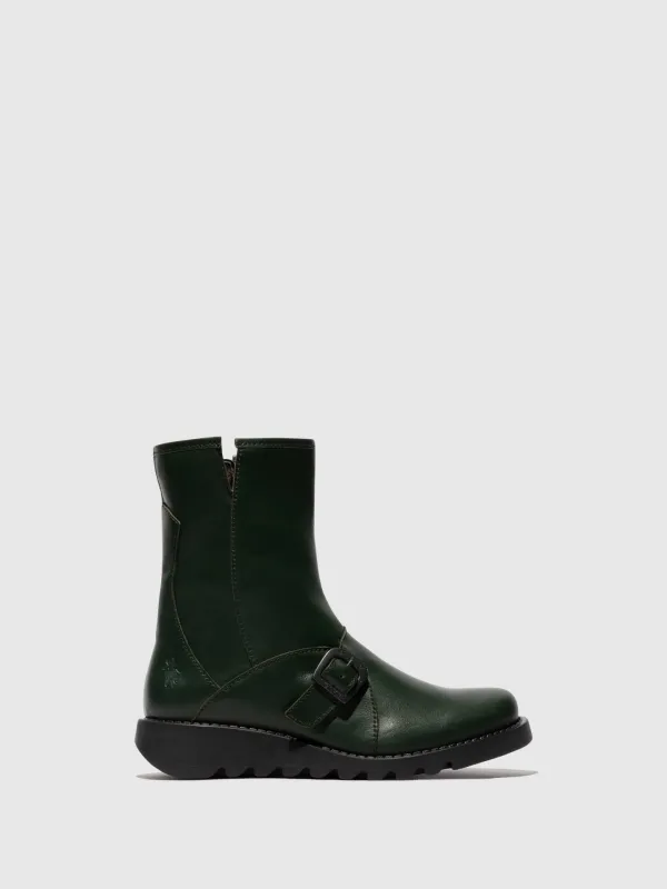 Buckle Ankle Boots SABE013FLY DK. GREEN sold by Fly London
