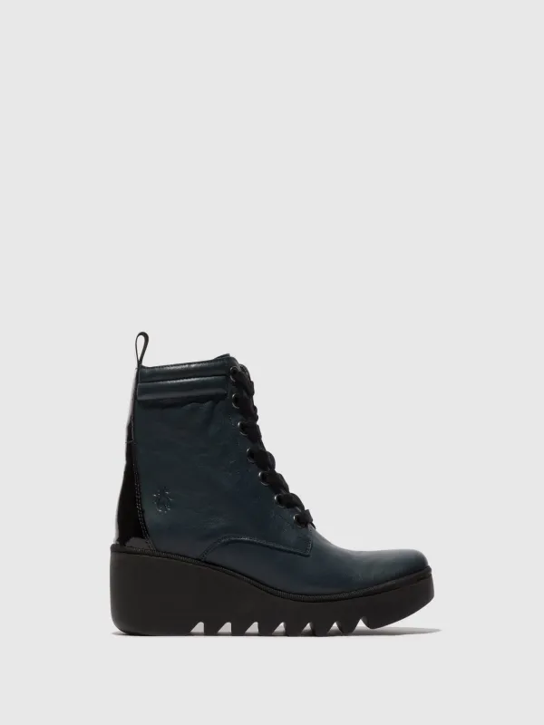 Lace-up Ankle Boots BIAZ329FLY NAVY/BLACK sold by Fly London