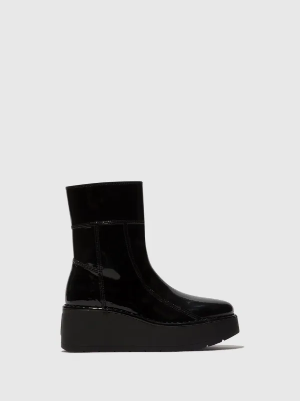 Zip Up Ankle Boots HANN248FLY ATLANTIS BLACK sold by Fly London