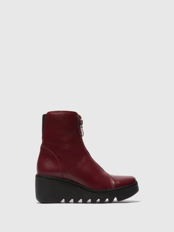 Zip Up Ankle Boots BOCE457FLY WINE sold by Fly London