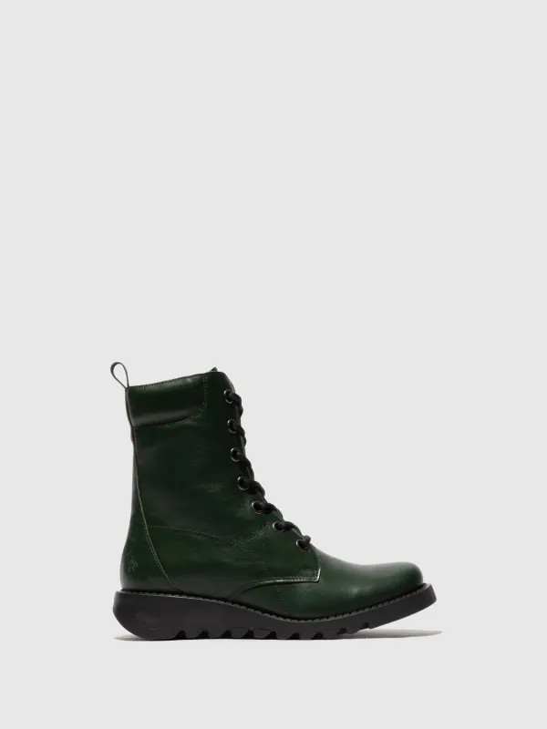 Lace-up Ankle Boots SILF015FLY DK.GREEN made by Fly London
