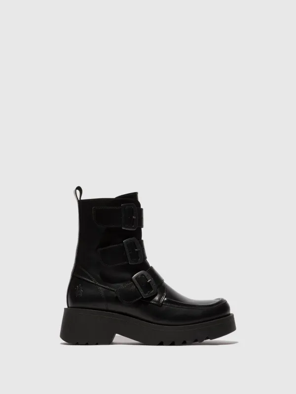 Buckle Ankle Boots MOCK972FLY BLACK sold by Fly London