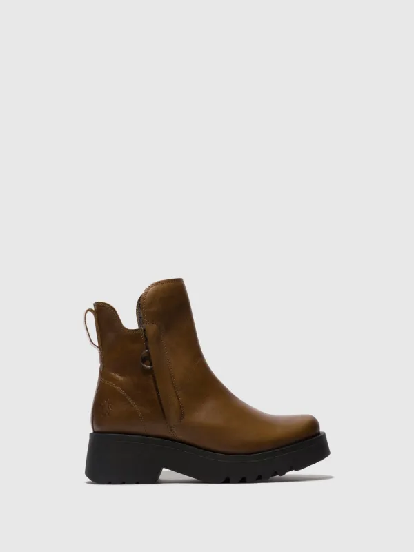 Zip Up Ankle Boots MUZZ977FLY CAMEL sold by Fly London