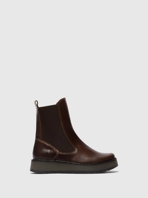 Chelsea Ankle Boots RUBA100FLY DARK BROWN sold by Fly London