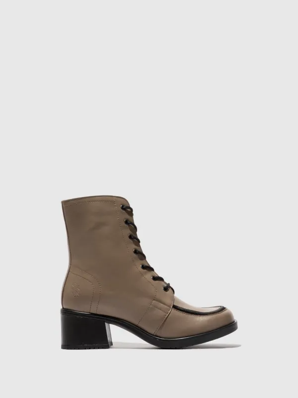 Lace-up Ankle Boots KASS017FLY TAUPE/BLACK sold by Fly London