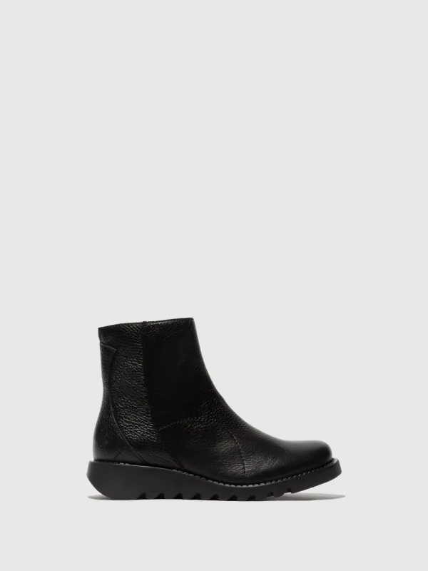 Zip Up Ankle Boots SAGU014FLY STAR BLACK made by Fly London