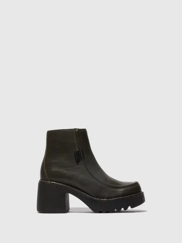 Zip Up Ankle Boots MITE249FLY DK. GREEN sold by Fly London