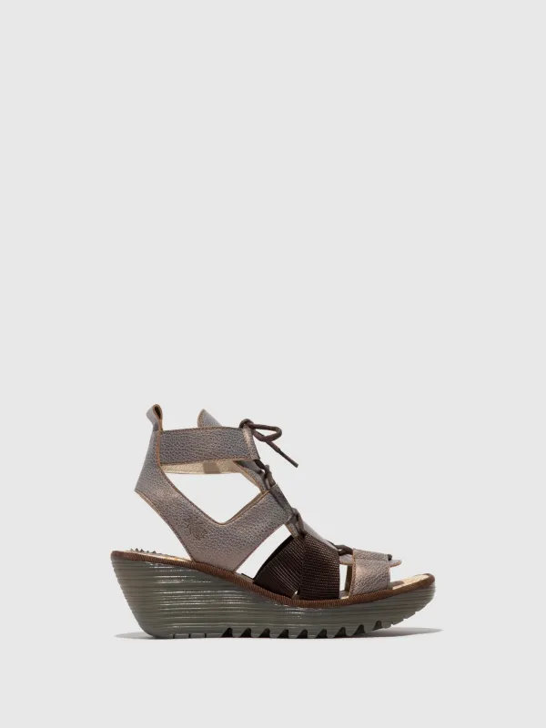 Lace-up Sandals YACA413FLY BRONZE made by Fly London