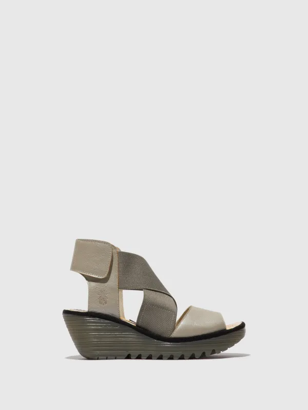 Crossover Sandals YUBA385FLY SILVER sold by Fly London