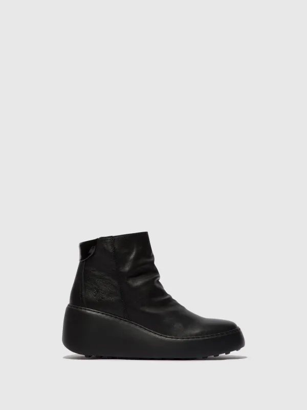 Zip Up Ankle Boots DABE461FLY BLACK (BLACK SOLE) sold by Fly London