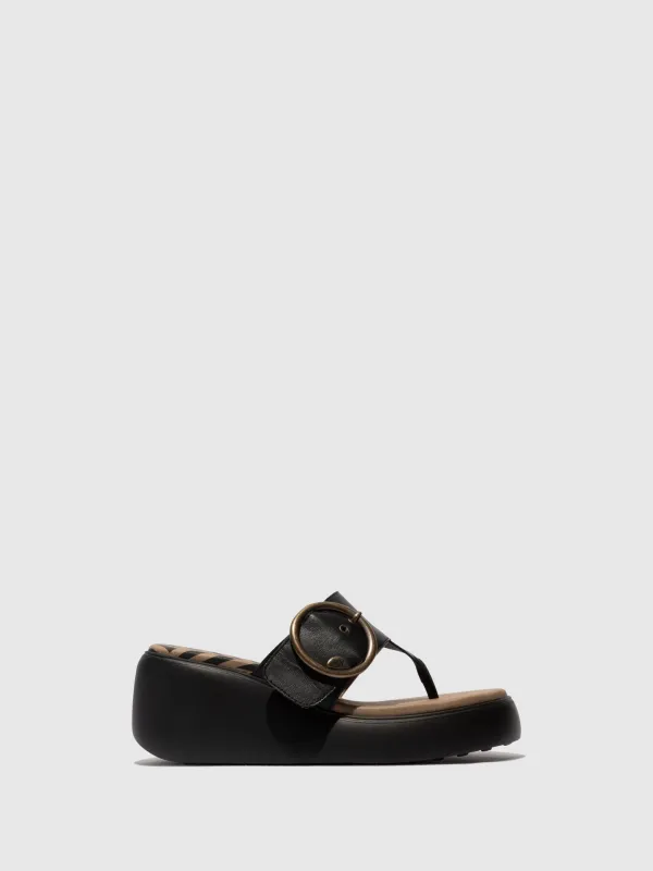 Buckle Mules DAFI938FLY BLACK sold by Fly London