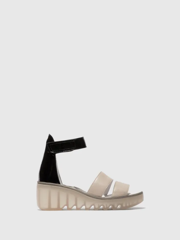 Strappy Sandals BONO290FLY CLOUD/BLACK sold by Fly London