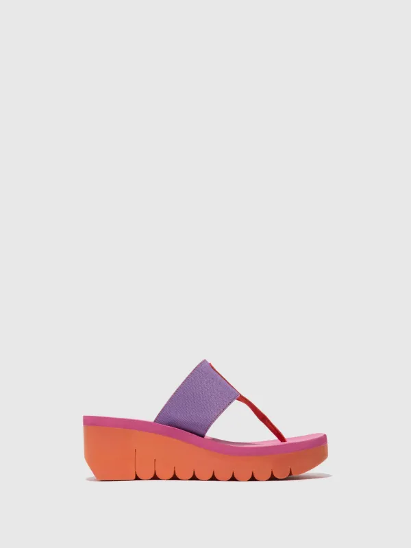 Slip-on Mules YOMU725FLY ORANGE/VIOLET (ROSE) sold by Fly London