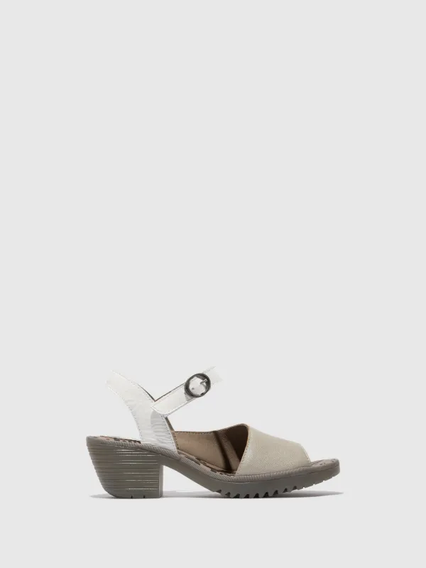 Sling-Back Sandals WELY439FLY SILVER/ OFFWHITE sold by Fly London
