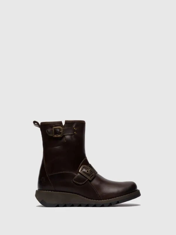 Buckle Ankle Boots SINO525FLY DK.BROWN made by Fly London