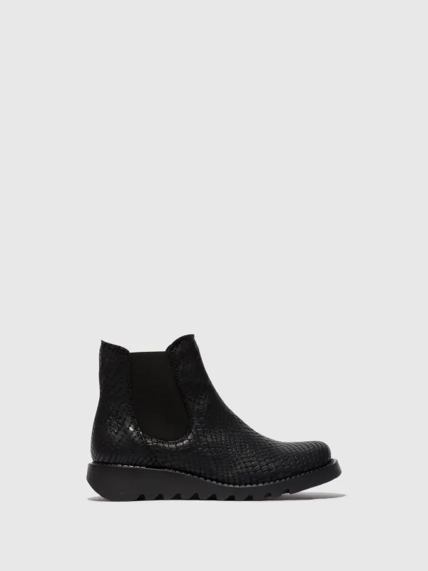 Chelsea Ankle Boots SALV CROCO BLACK sold by Fly London