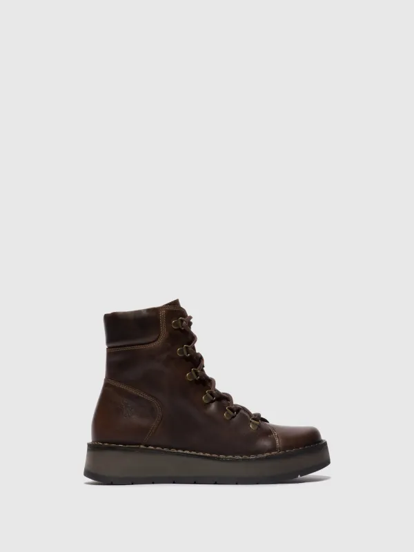 Lace-up Ankle Boots ROXY094FLY DK. BROWN sold by Fly London