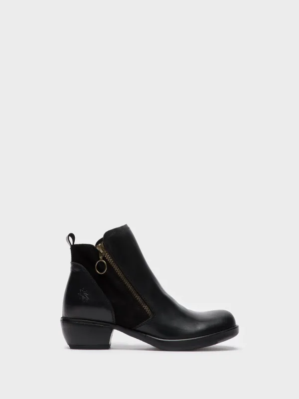 Zip Up Ankle Boots MELI BLACK sold by Fly London