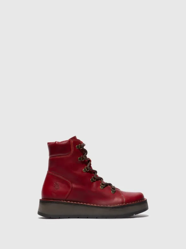 Lace-up Ankle Boots ROXY094FLY RED made by Fly London
