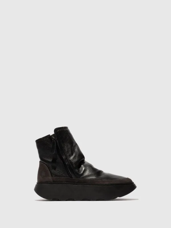 Zip Up Ankle Boots FABY728FLY BLACK/DIESEL made by Fly London