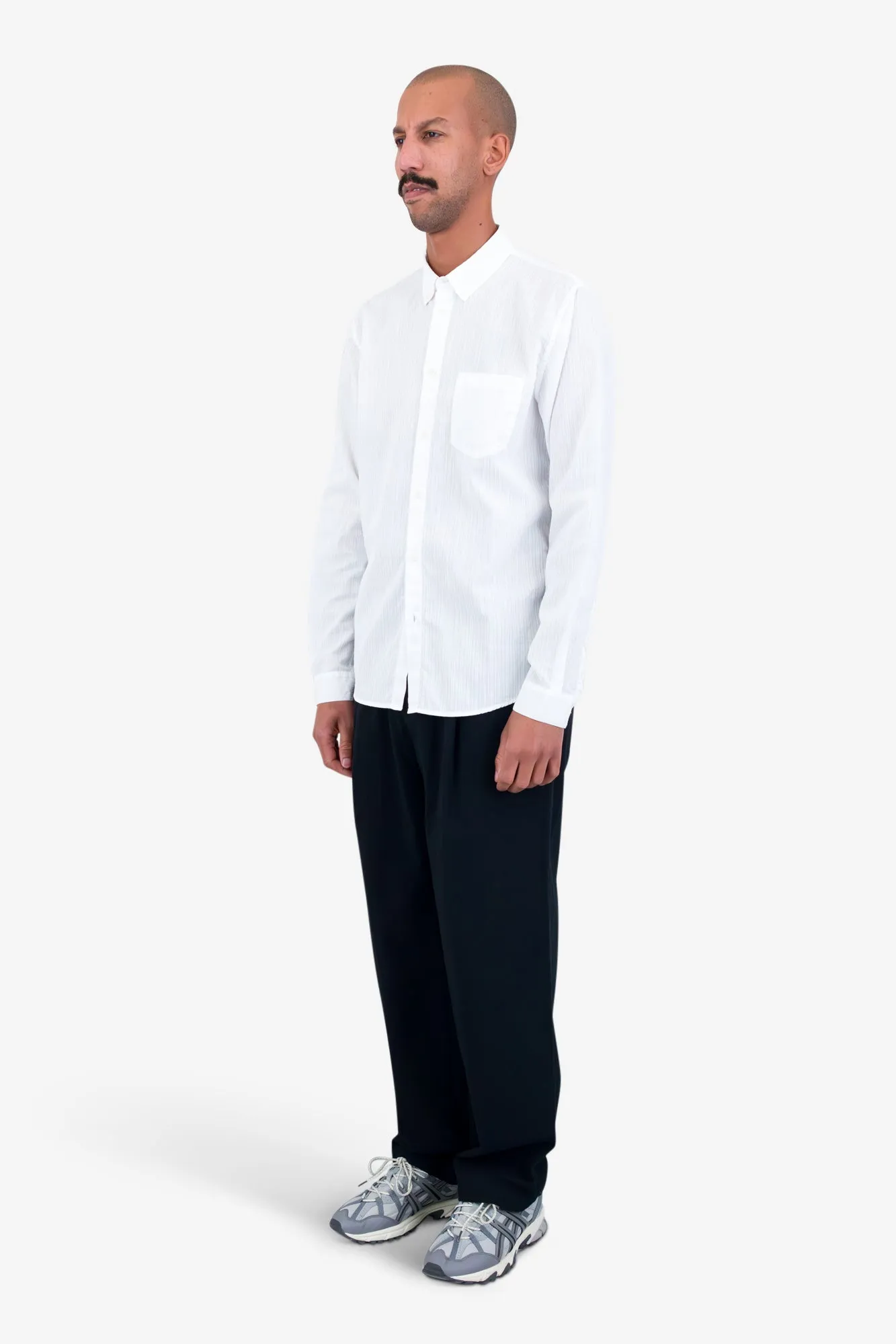 Relaxed Fit Shirt - White Fine Stripe sold by Folk product image thumbnail 3