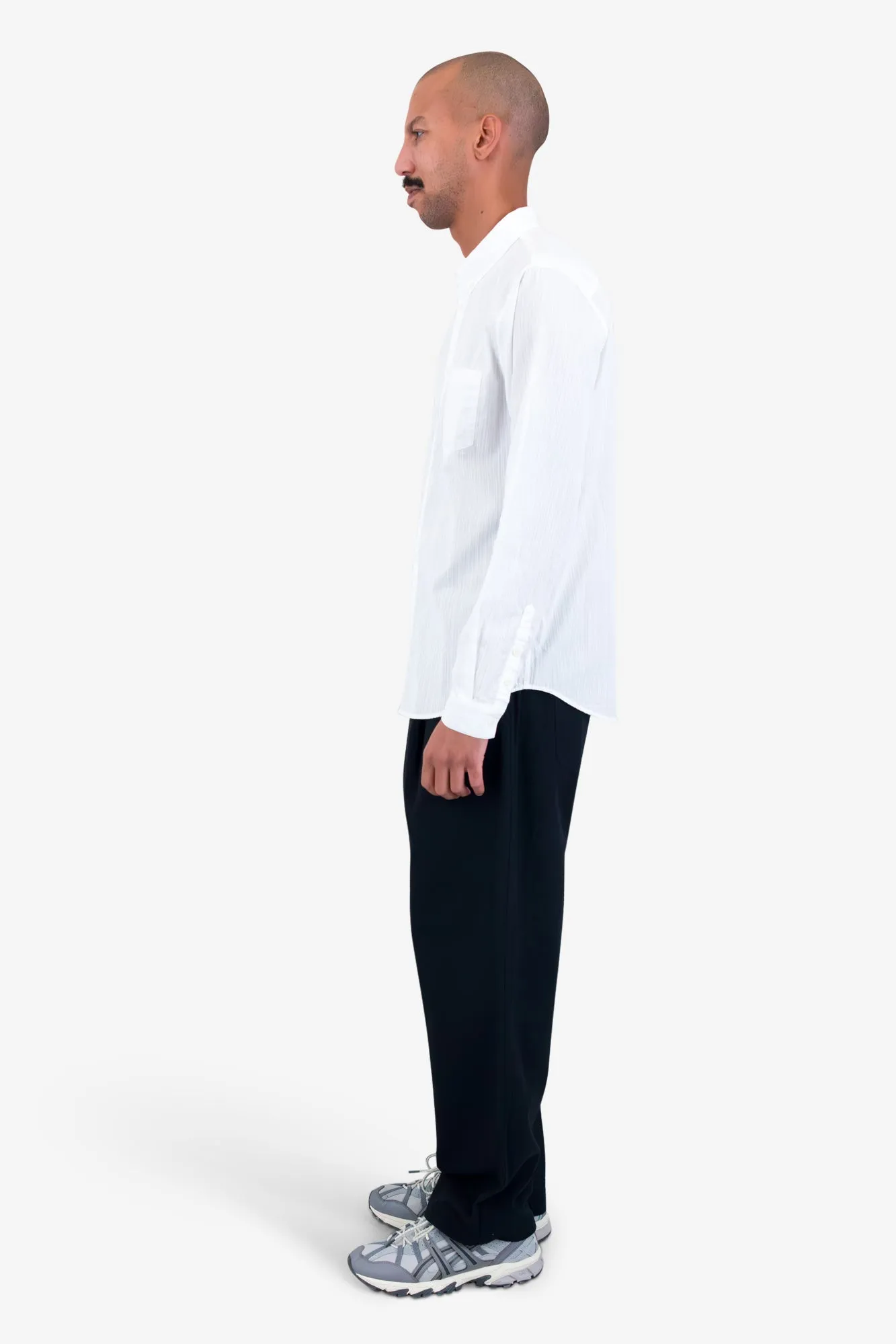Relaxed Fit Shirt - White Fine Stripe sold by Folk product image thumbnail 4