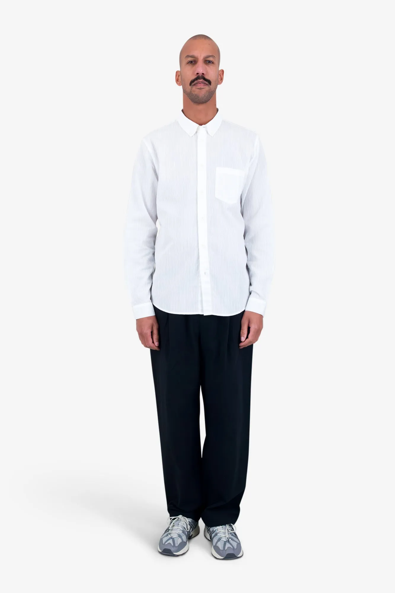 Relaxed Fit Shirt - White Fine Stripe sold by Folk product image thumbnail 2