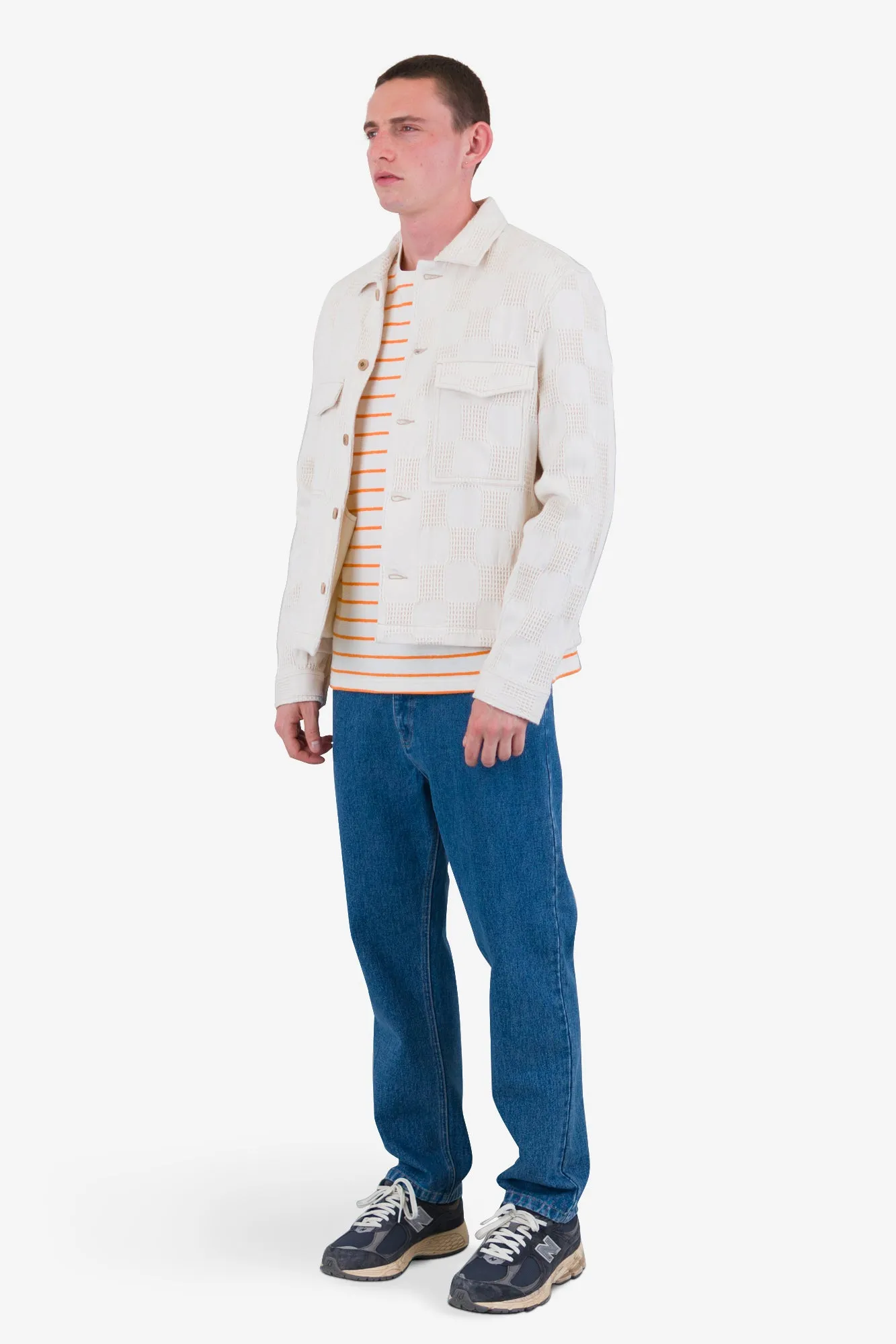 Zaki Jacket - Ecru Waffle Check sold by Folk product image thumbnail 3