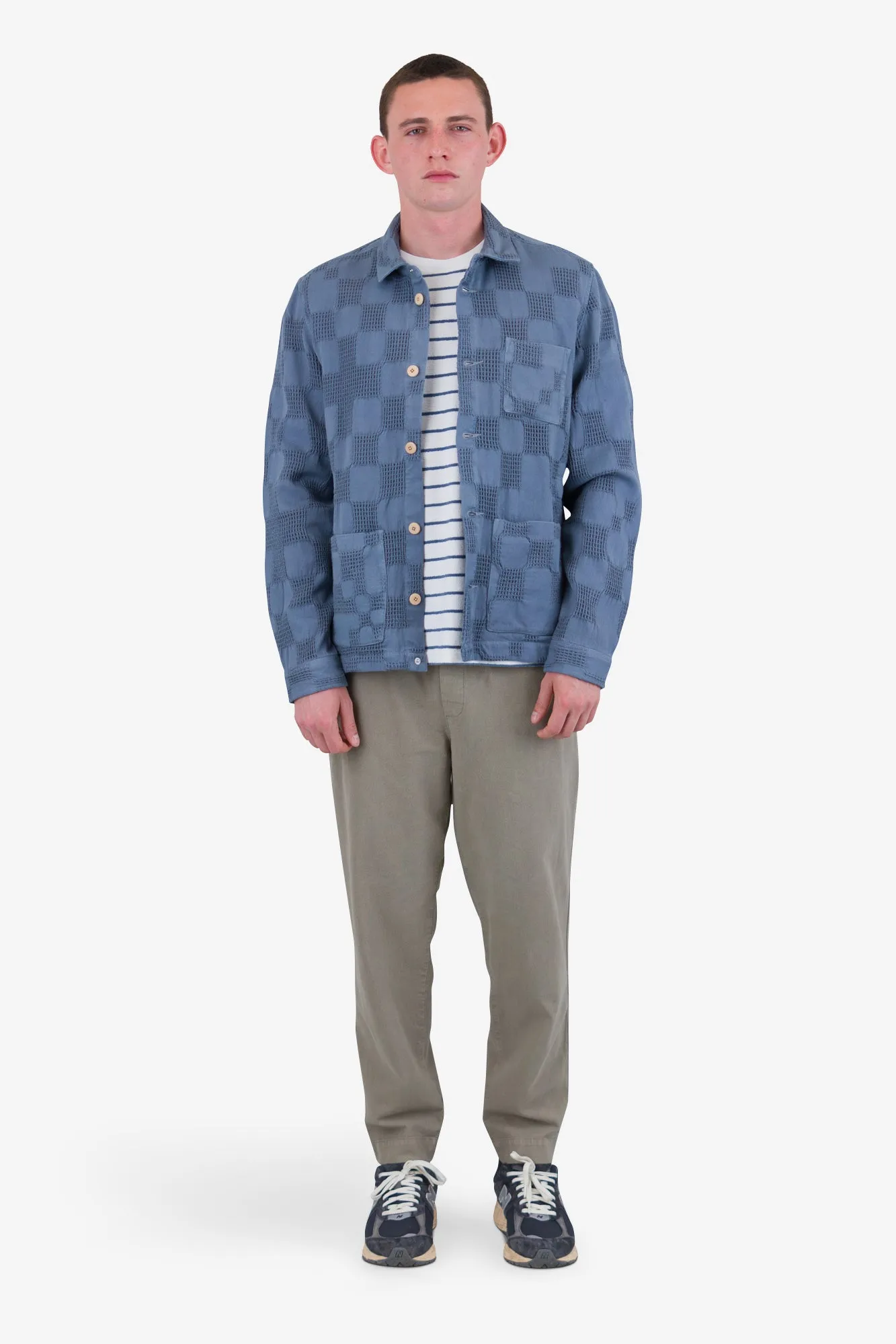 Assembly Jacket - Soft Blue Waffle Check sold by Folk product image thumbnail 2