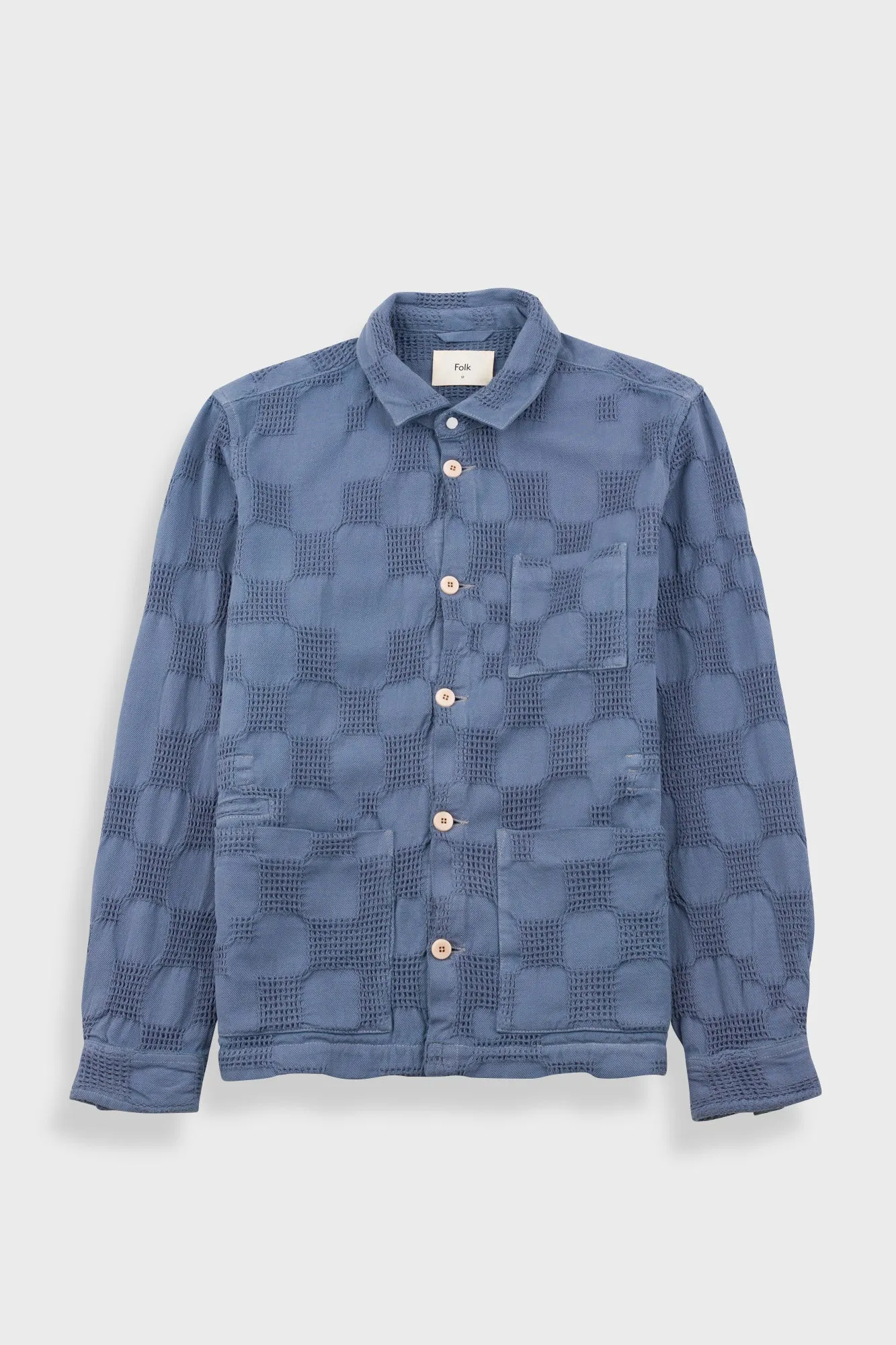 Assembly Jacket - Soft Blue Waffle Check sold by Folk